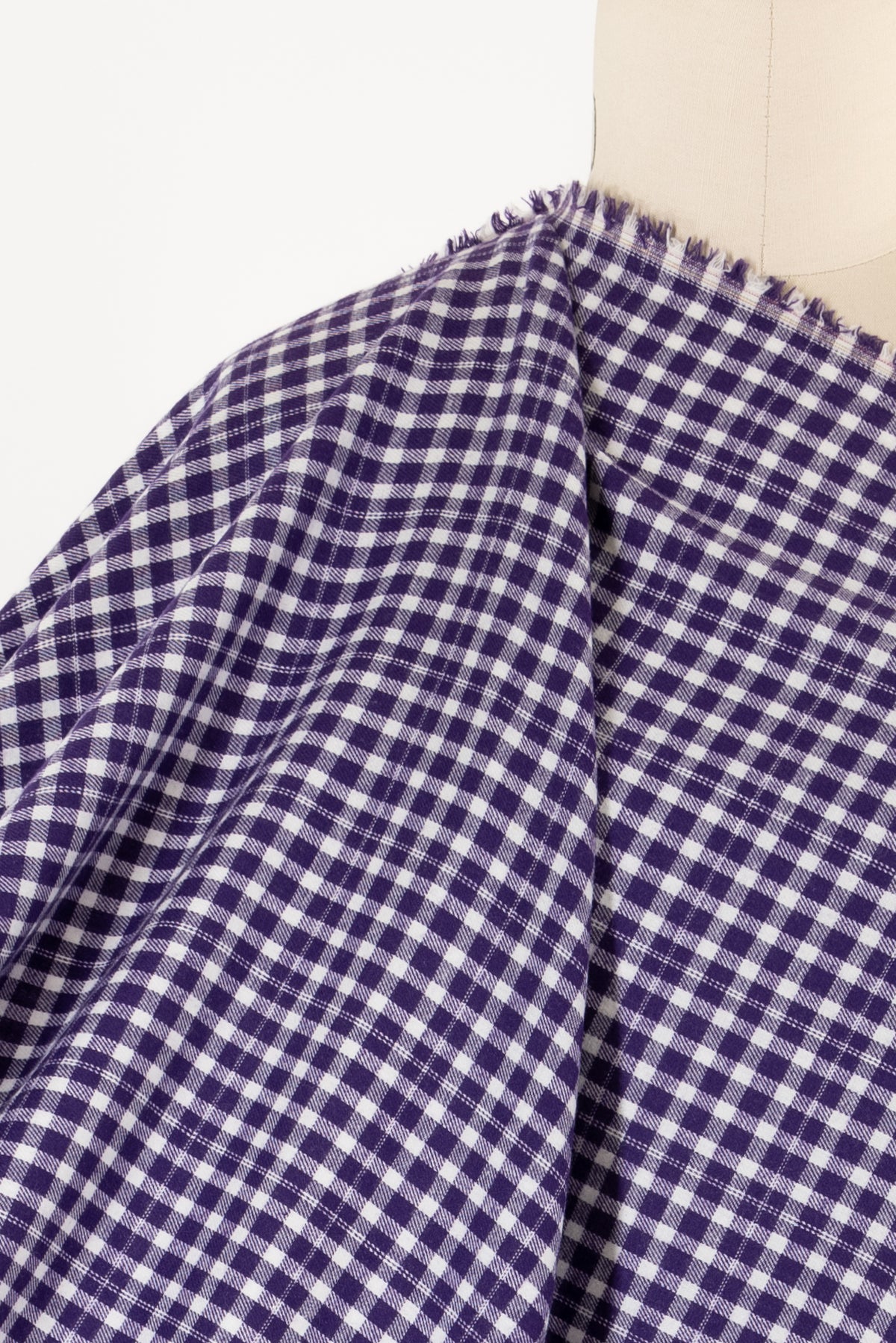 Grape Plaid Checks Cotton Flannel Woven