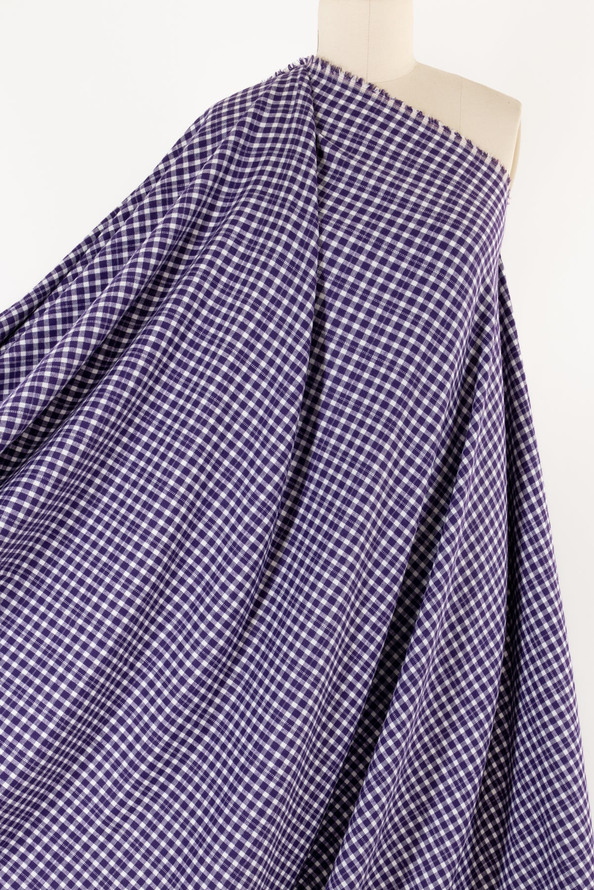 Grape Plaid Checks Cotton Flannel Woven