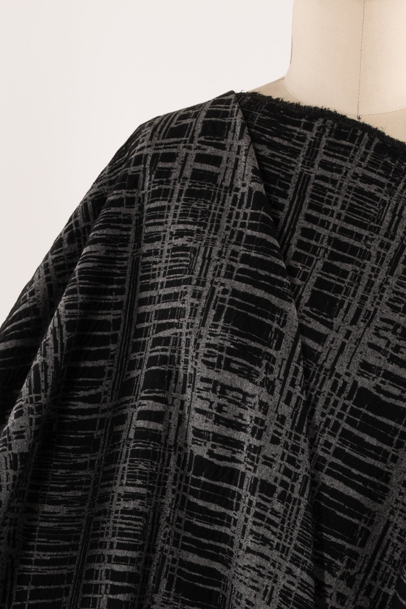 Graphite Grid Jacquard Double Knit