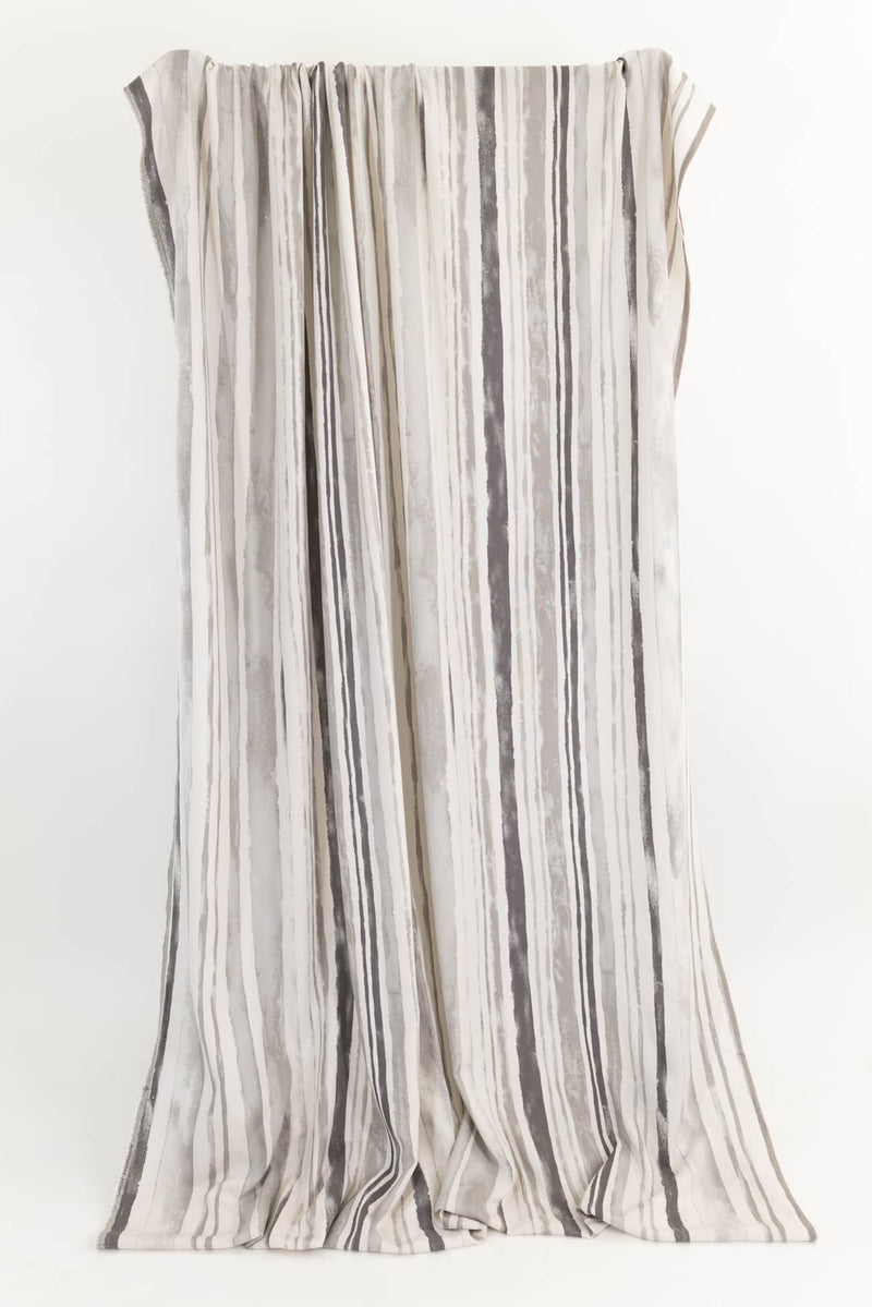 Graphite Stripes Rayon/Linen Blend Woven