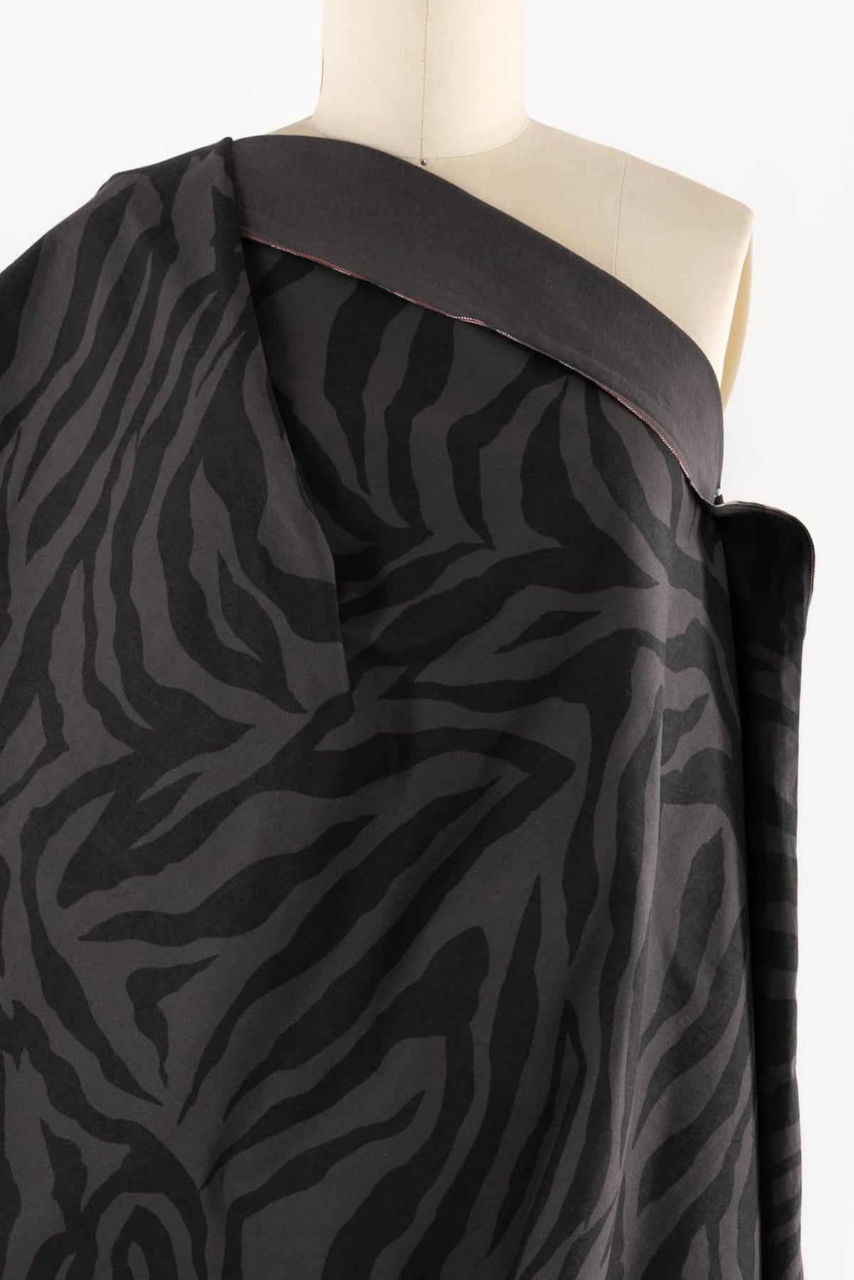 Graphite Zebra Japanese Stretch Woven