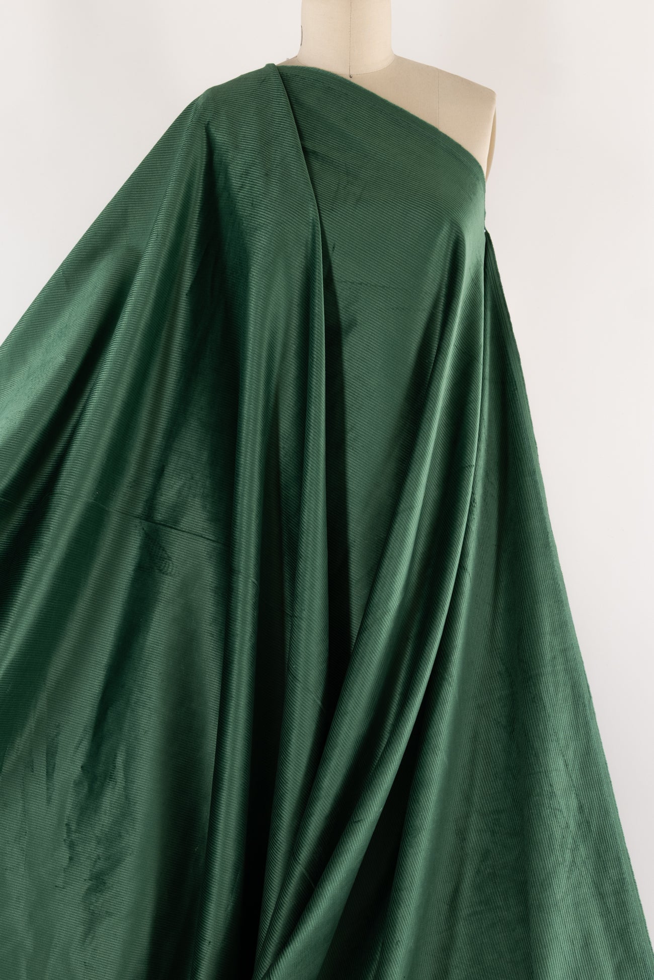 Grass Green Cotton Wide Wale Stretch Corduroy Woven