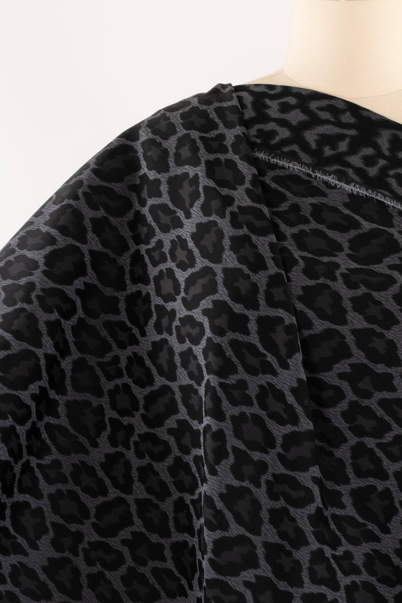 Gray Leopard Stretch Woven