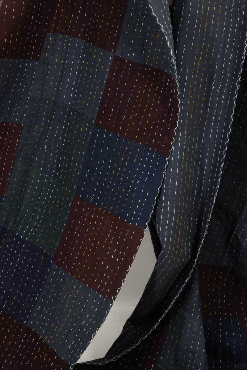 Gray Sunday Cotton Patchwork Kantha Woven - Marcy Tilton Fabrics