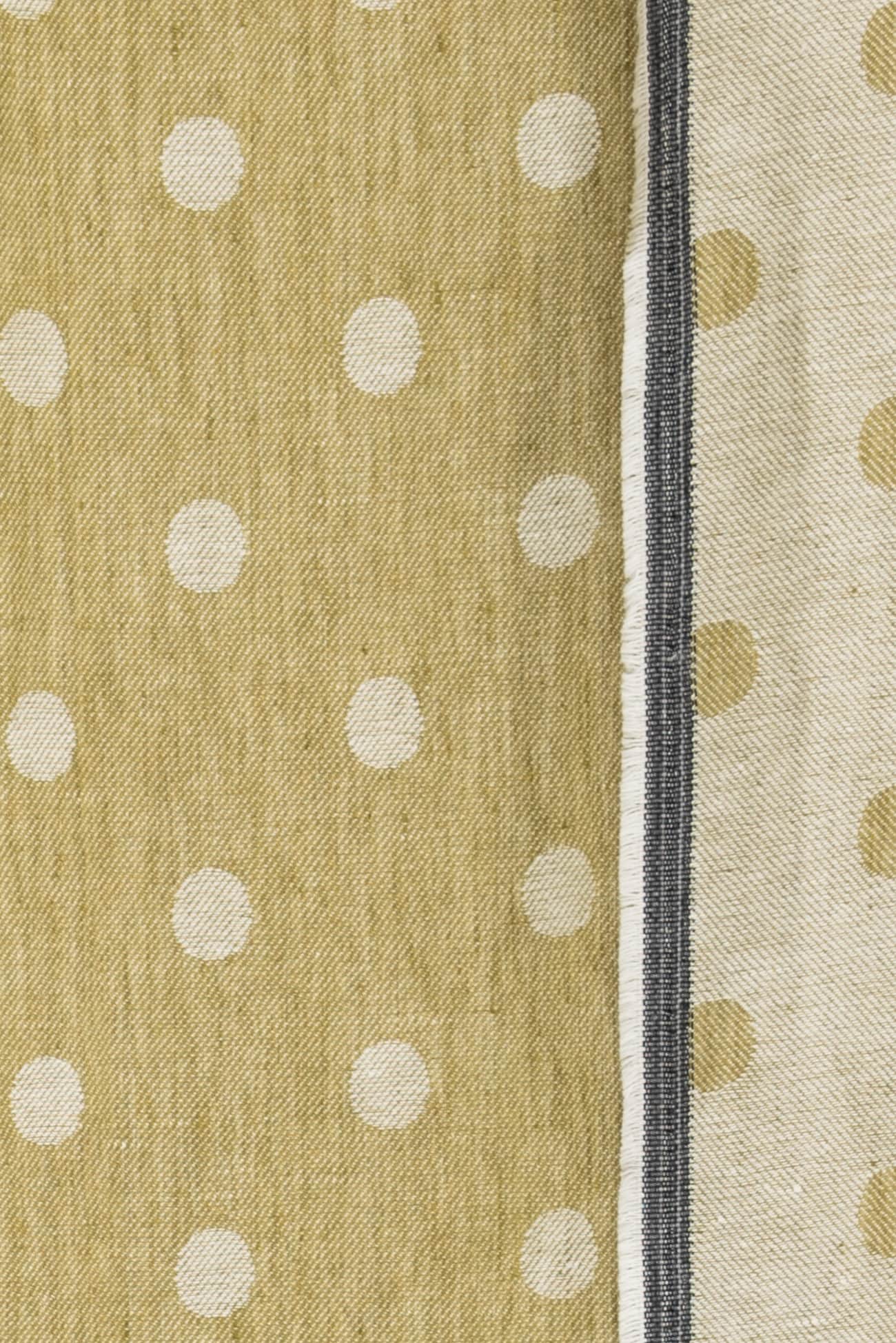 Green Jasmine Dots Linen Jacquard Woven