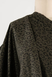 Green Leopard Japanese Stretch Woven