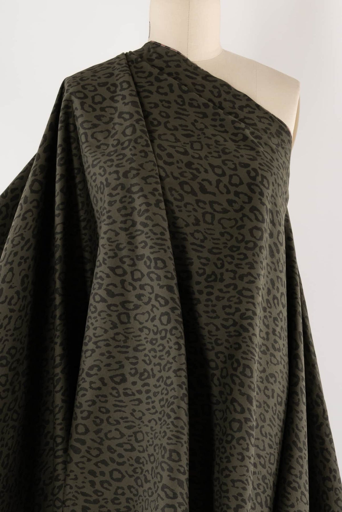 Green Leopard Japanese Stretch Woven