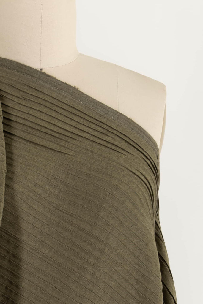 Green Tucks Pleated Stretch Woven - Marcy Tilton Fabrics