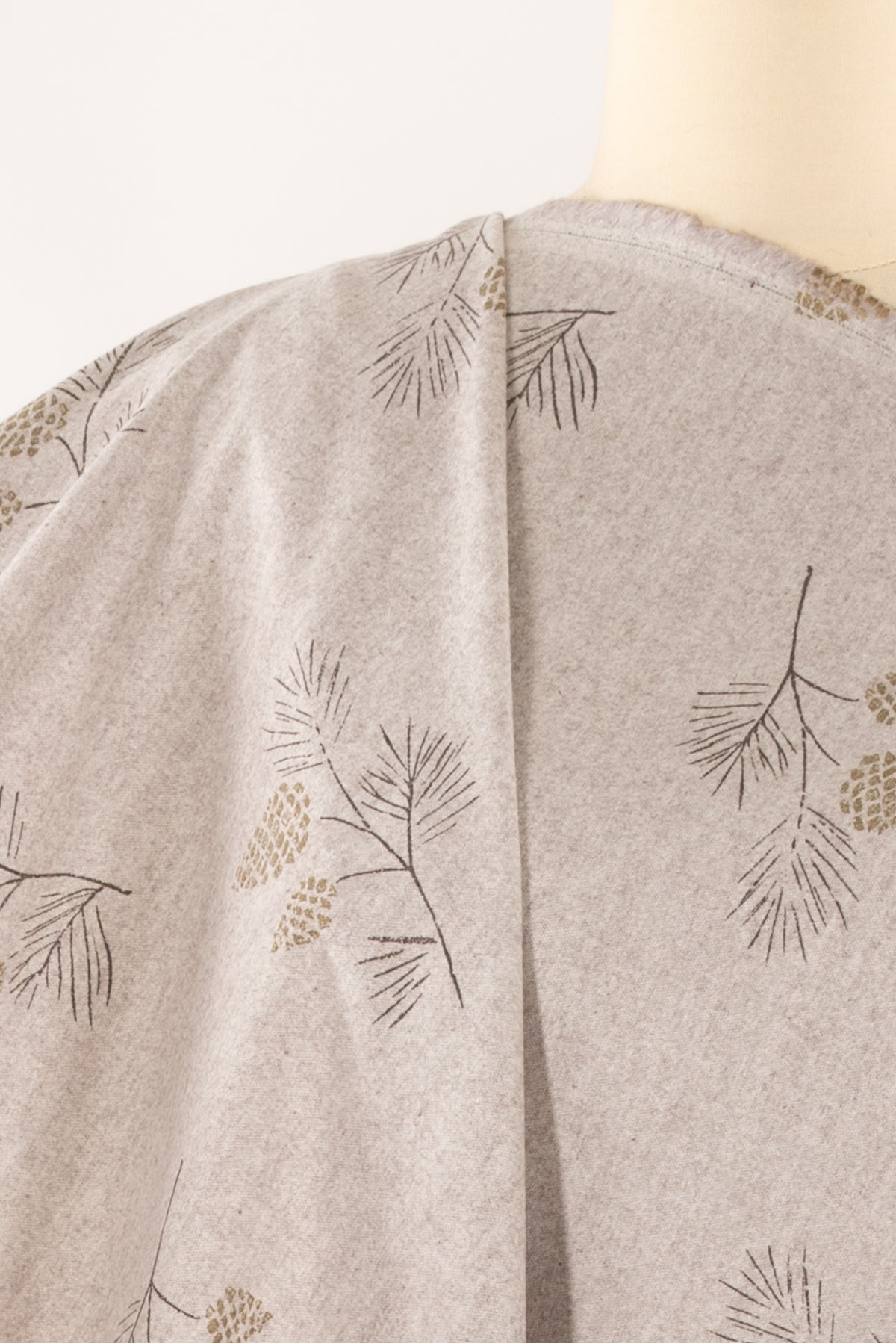 Griege Pine Cones Cotton Flannel Woven