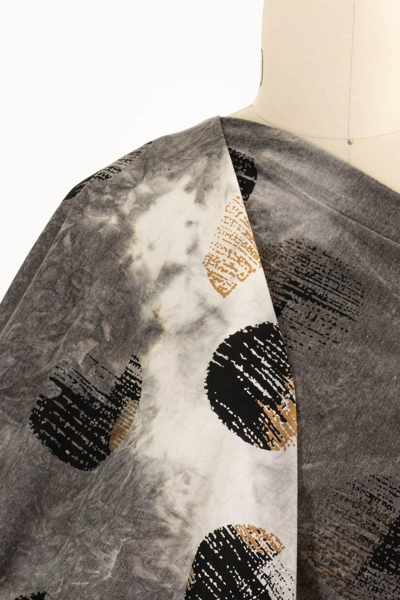 Gris Dots Rayon Knit - Marcy Tilton Fabrics