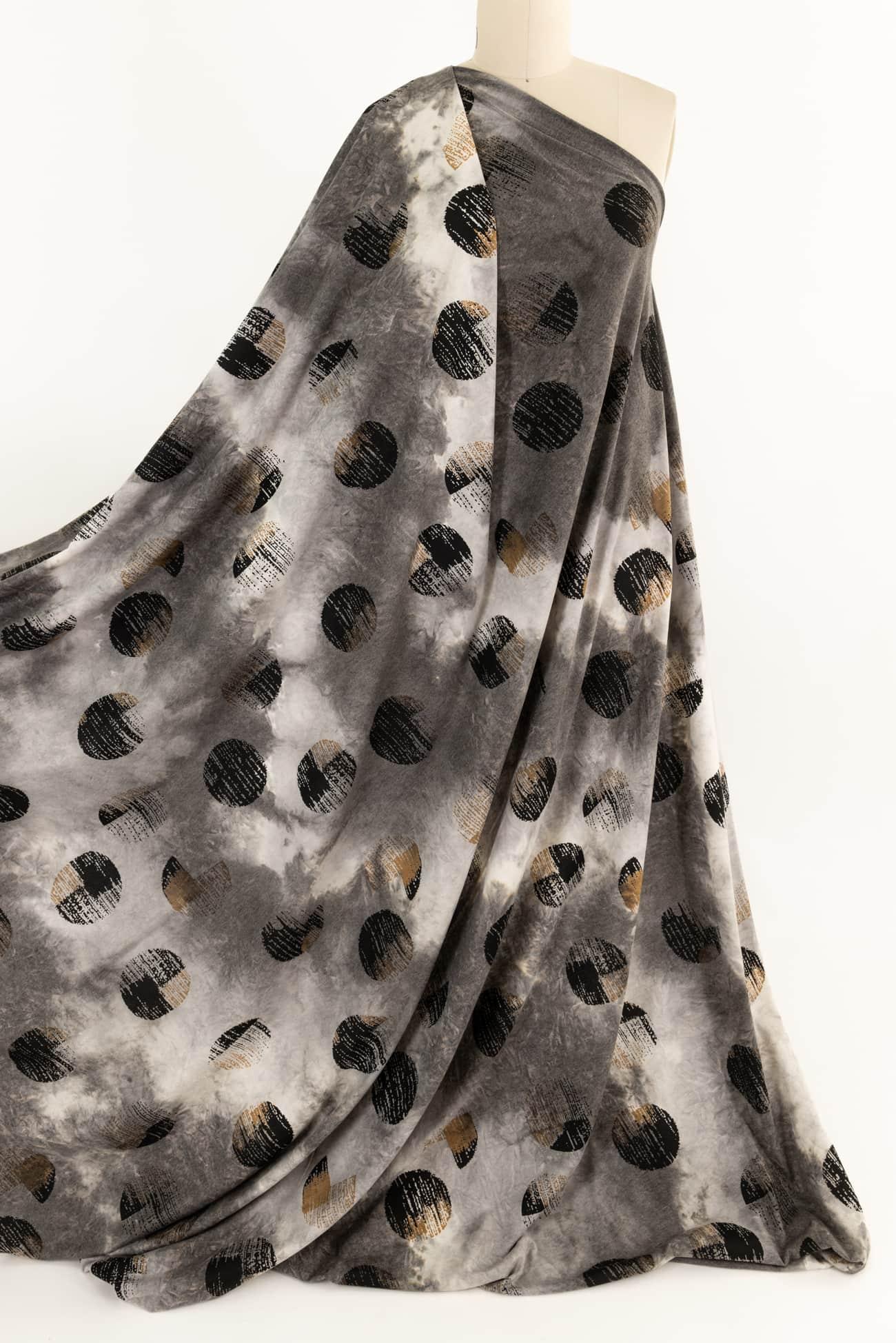 Gris Dots Rayon Knit - Marcy Tilton Fabrics