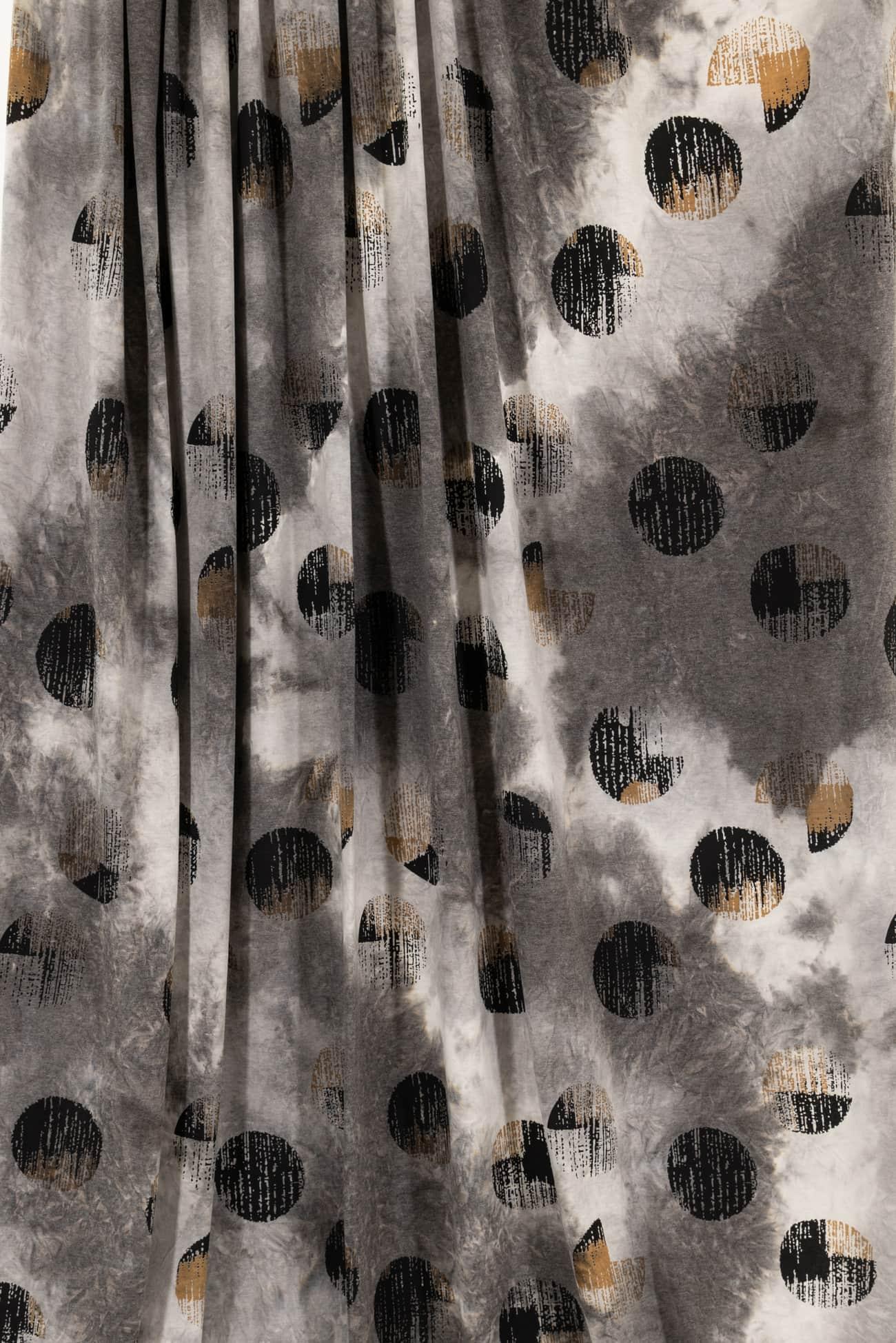 Gris Dots Rayon Knit - Marcy Tilton Fabrics