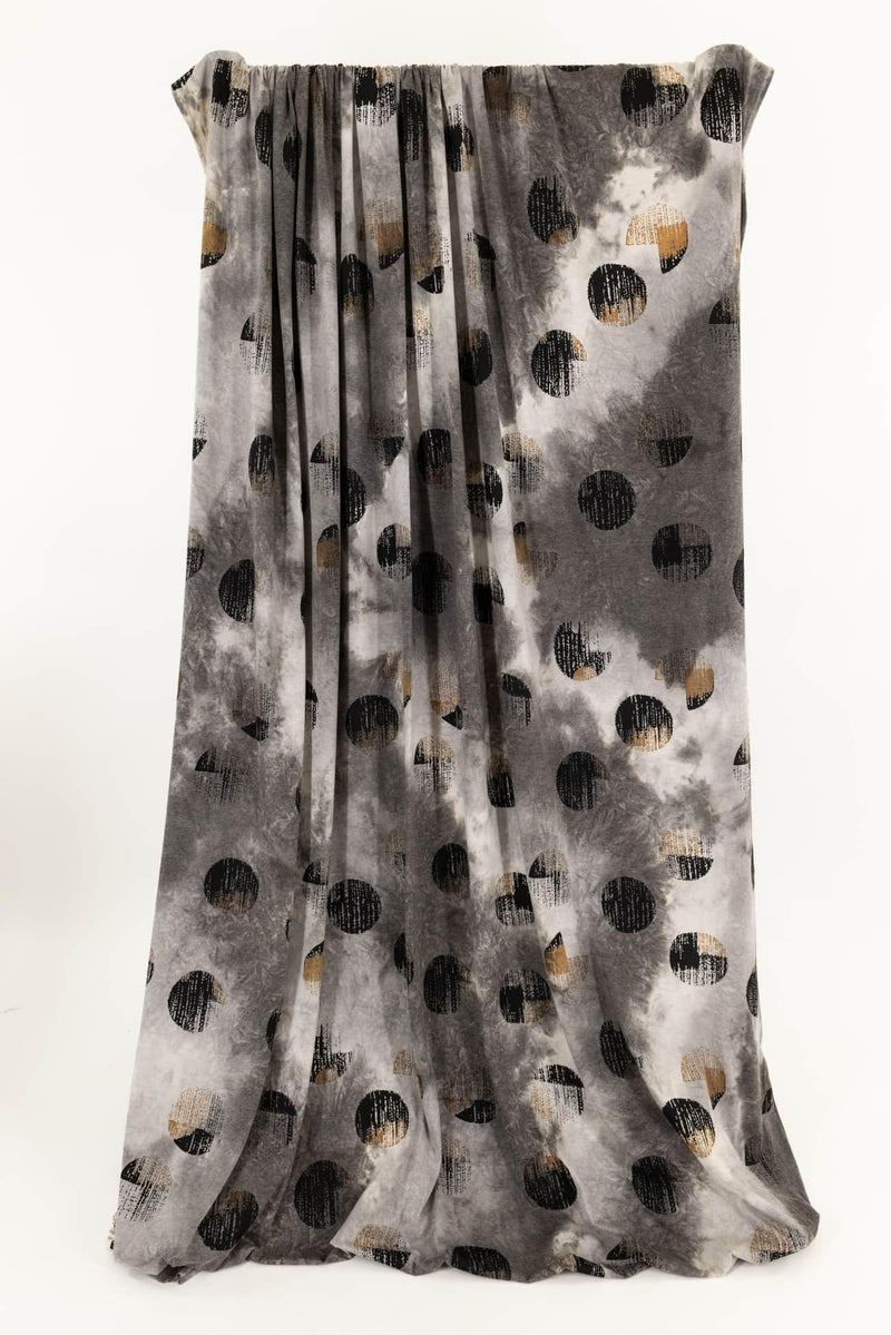 Gris Dots Rayon Knit - Marcy Tilton Fabrics