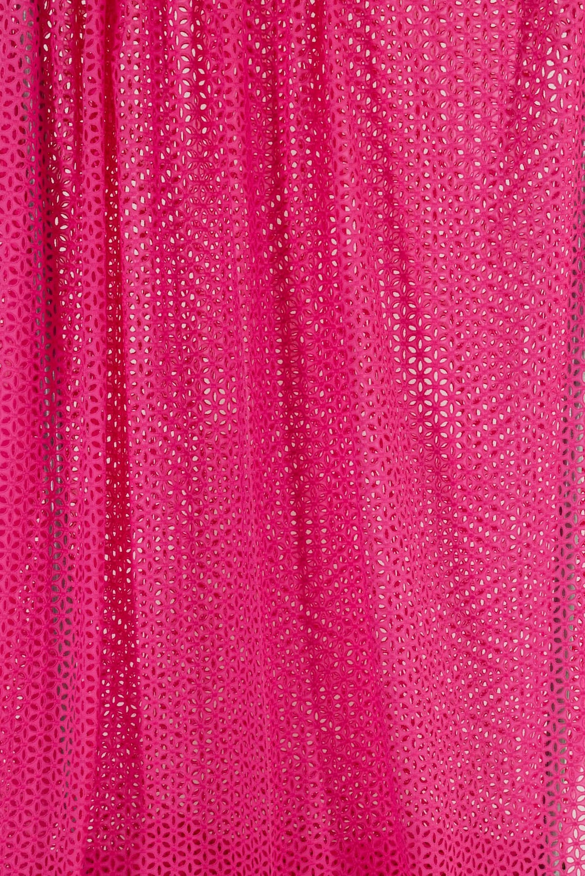 Hot Pink Cotton Eyelet Woven