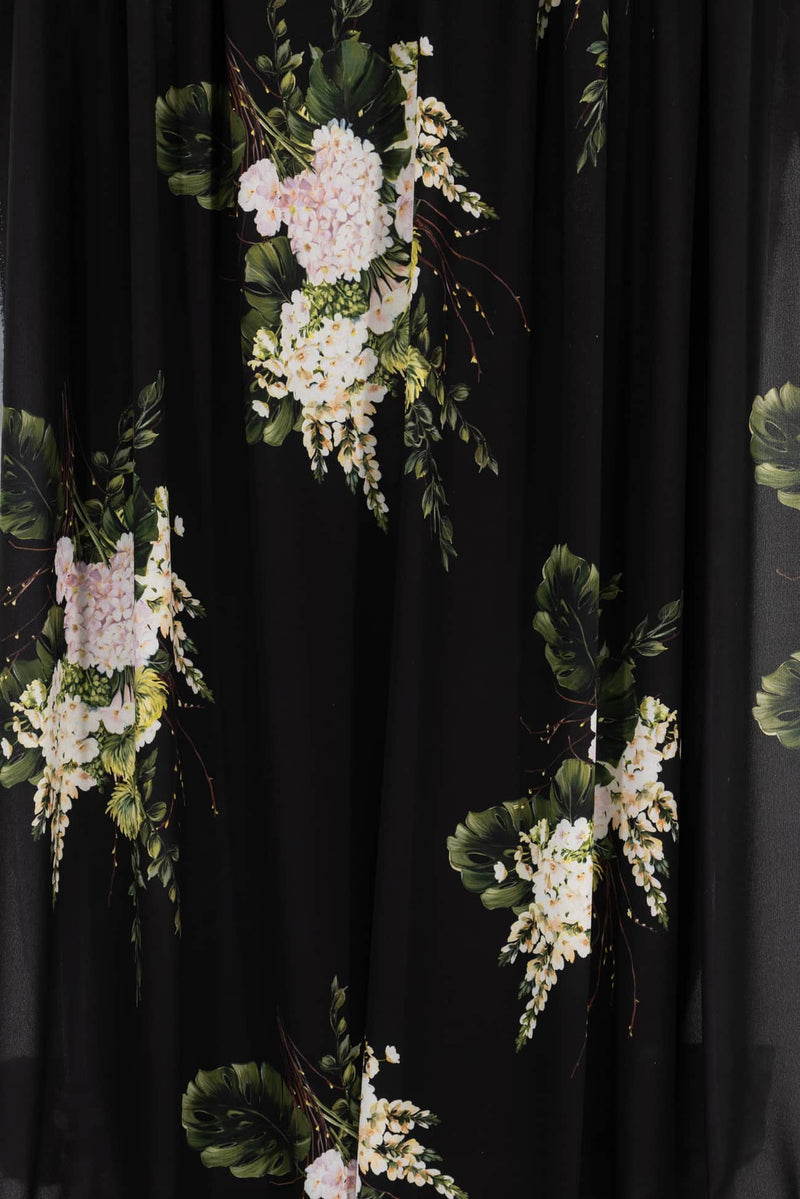 Hydrangea Bouquet Italian Poly Crepe Woven