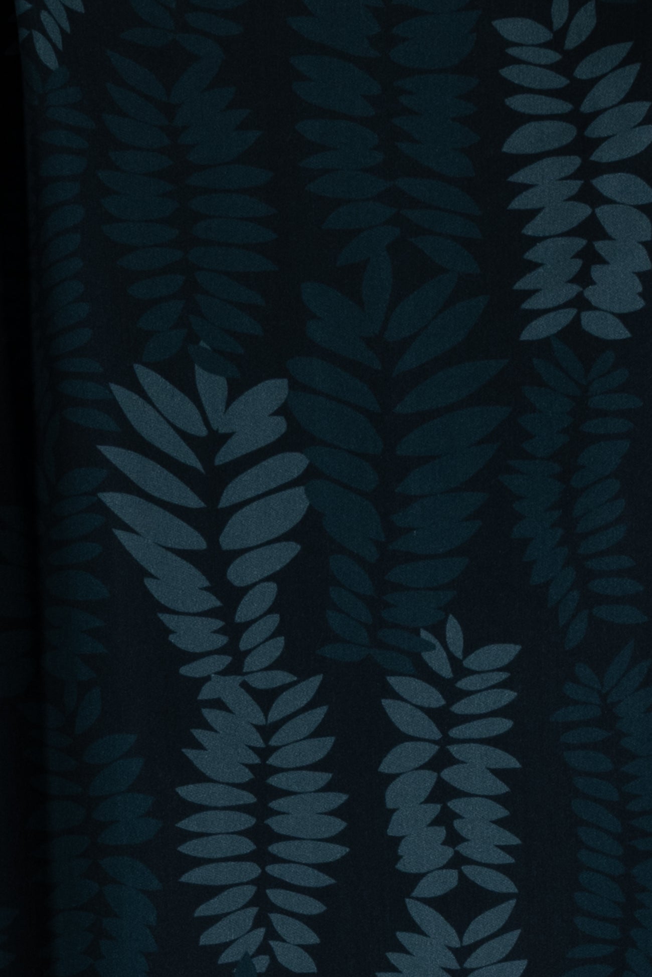Midnight Blue Ferns Danish Viscose Woven