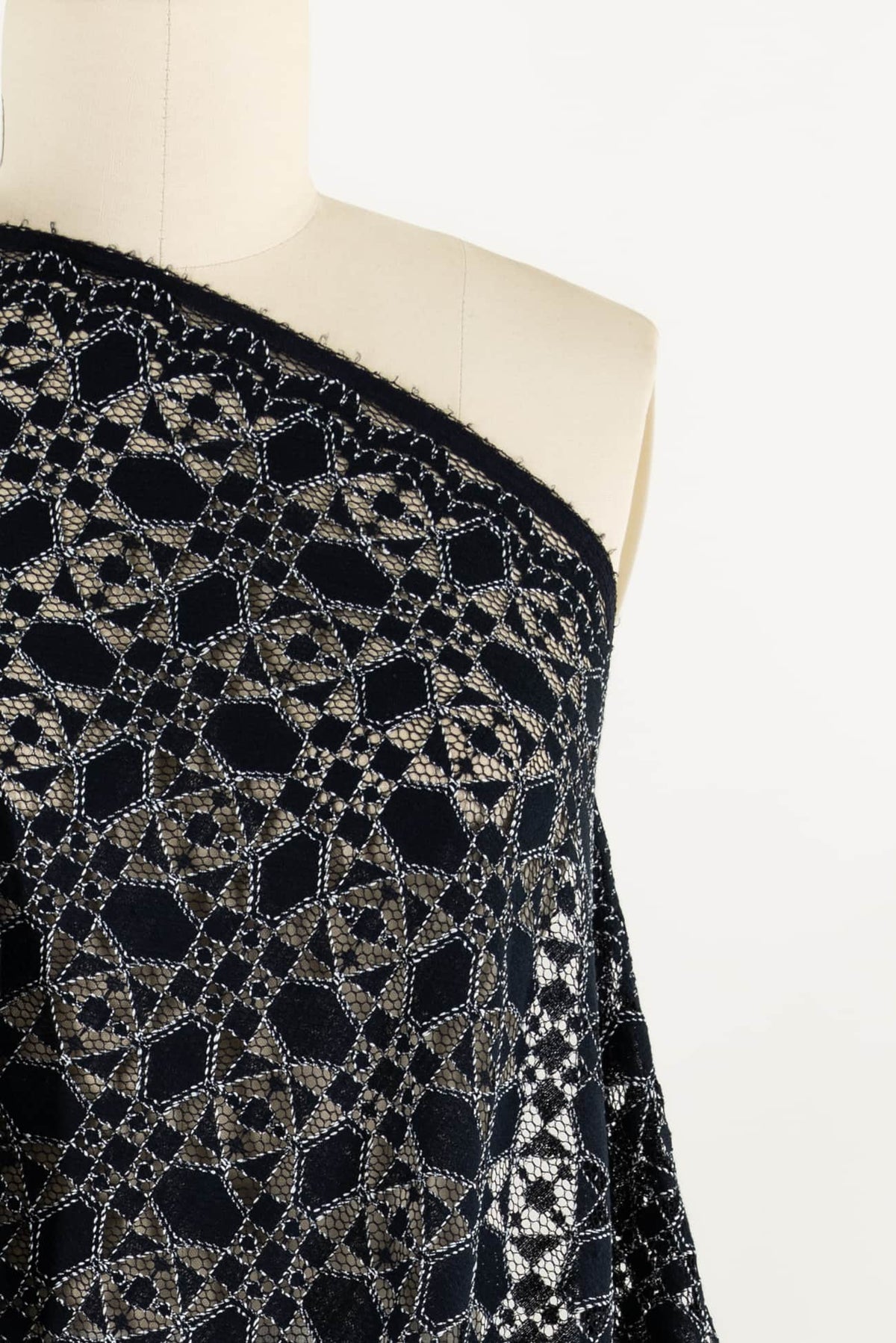 Indigo Mist Embroidered Lace