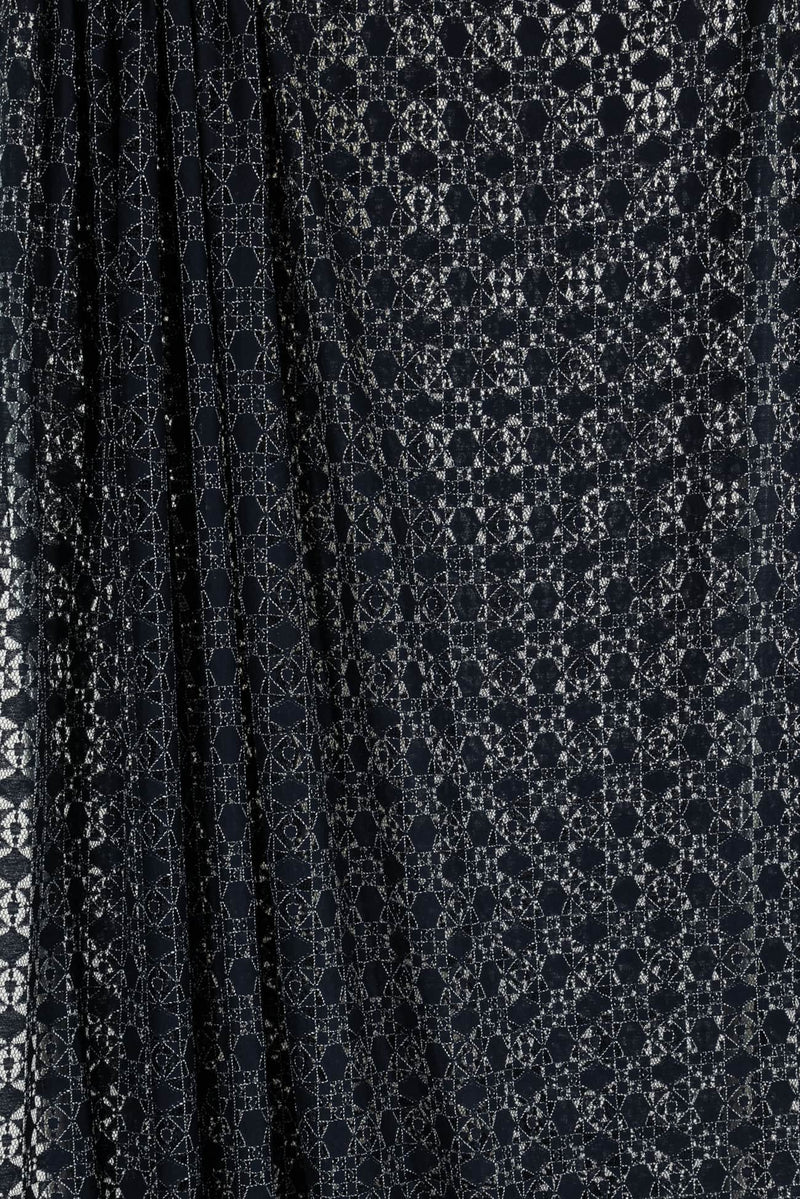 Indigo Mist Embroidered Lace