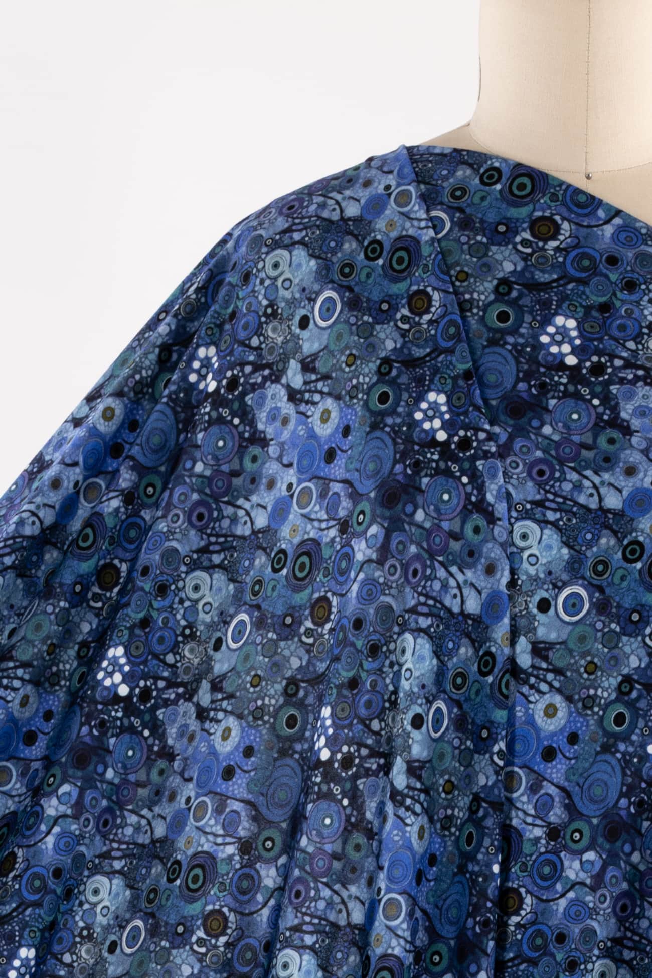 Indigo Orbs Dutch Viscose Knit