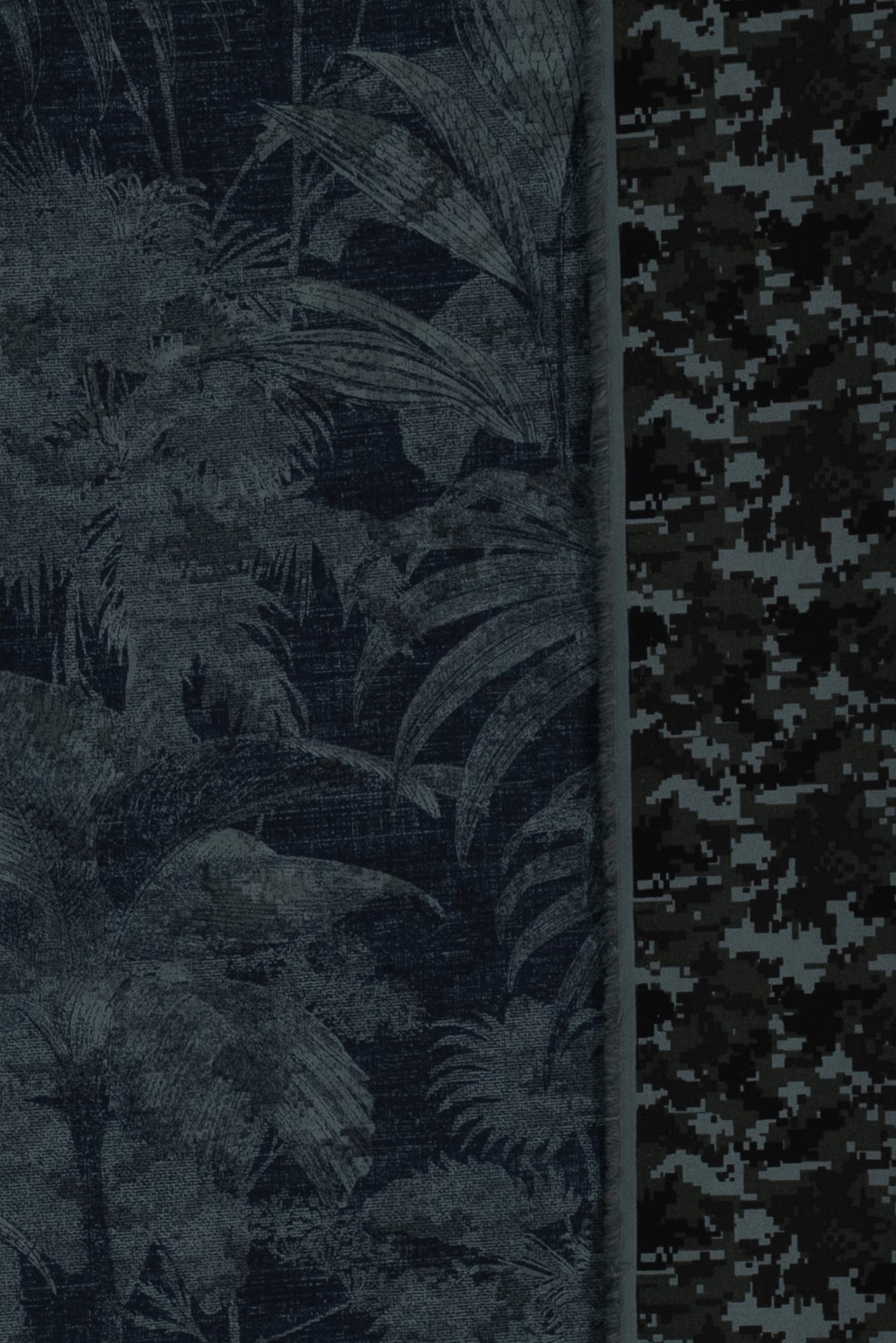 Indigo Palms Double Sided Japanese Cotton Woven
