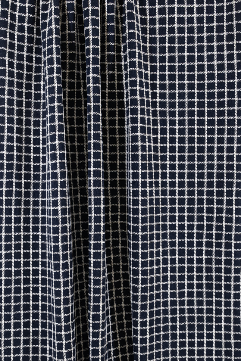 Indigo Windowpane Jacquard Knit