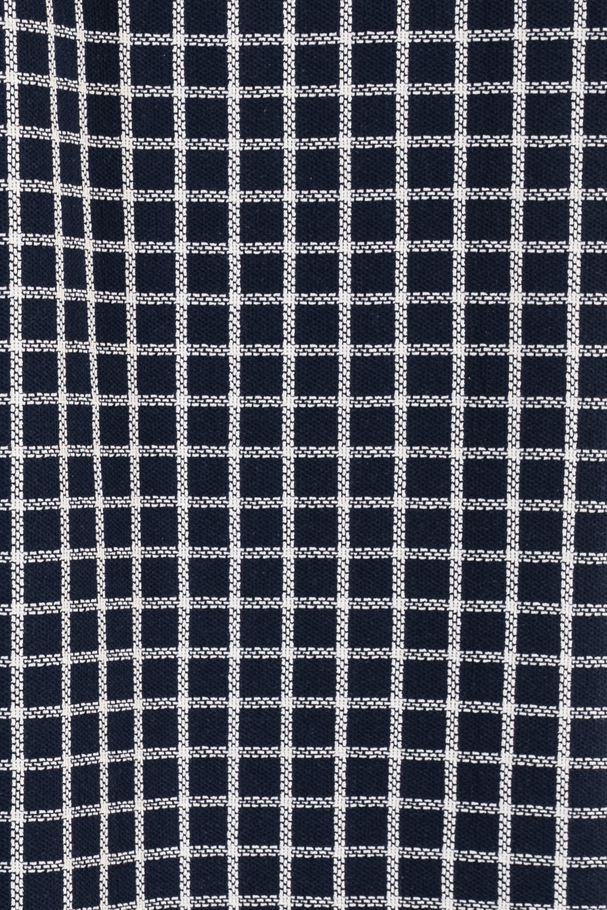 Indigo Windowpane Jacquard Knit