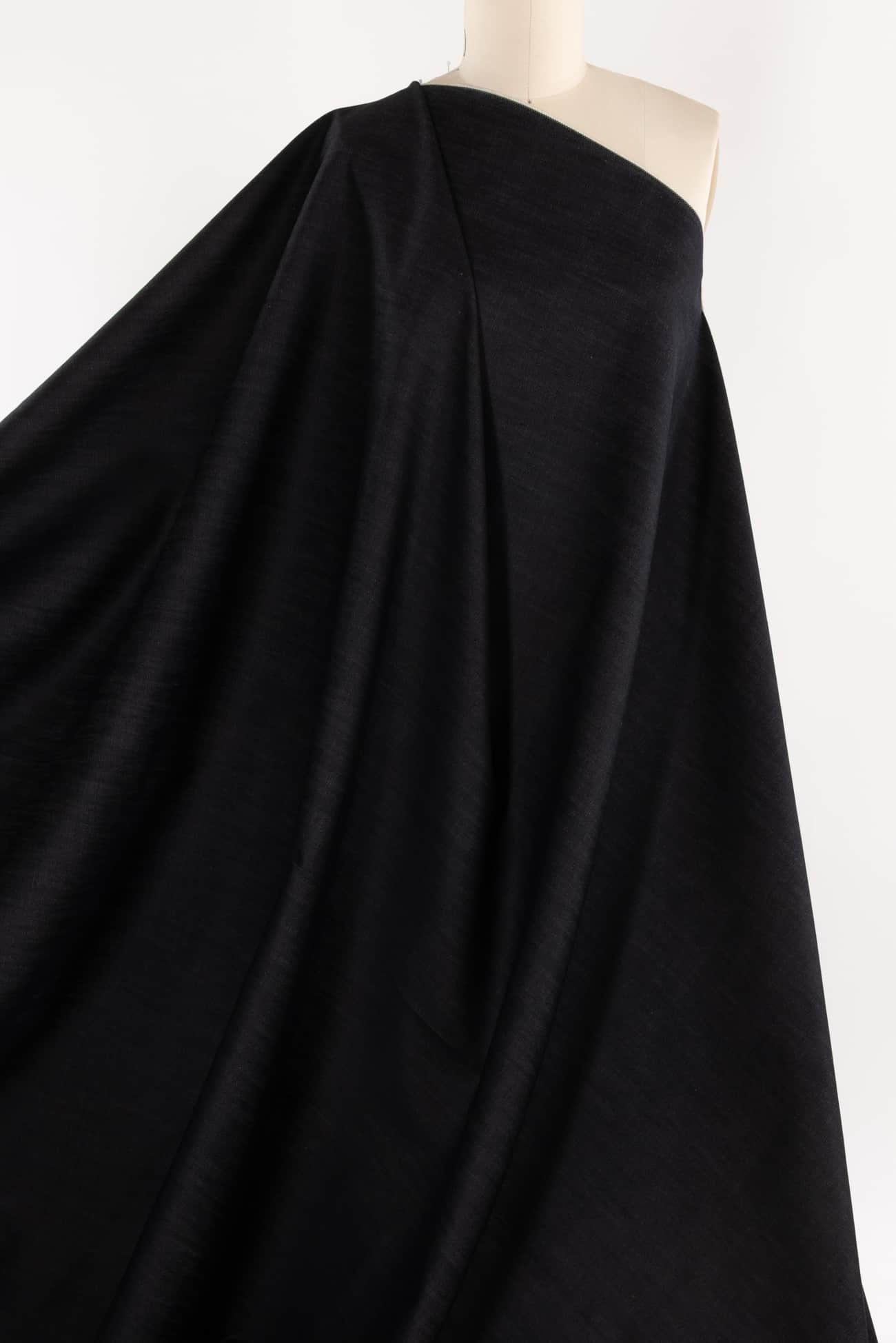 Inkwell Black Italian Cotton Denim Woven