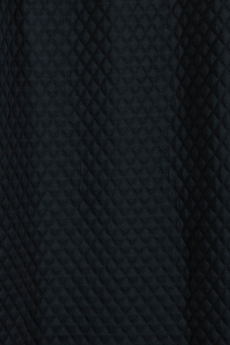 Inky Black Quilted Knit