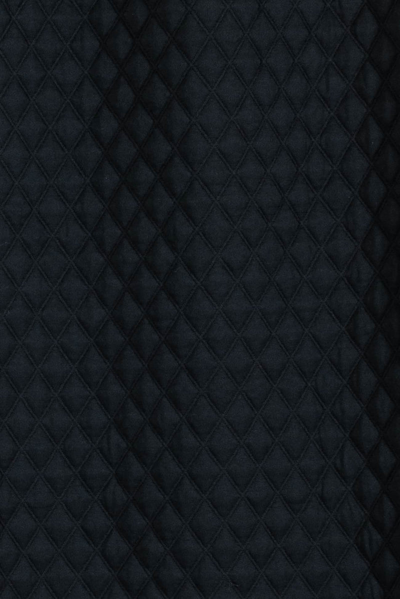 Inky Black Quilted Knit