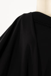 Inky Black Bamboo/Cotton Fleece Knit
