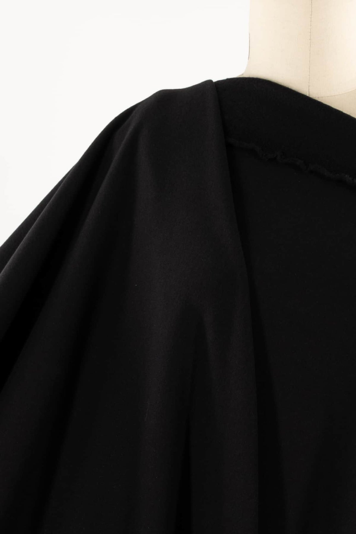 Inky Black Bamboo/Cotton Fleece Knit