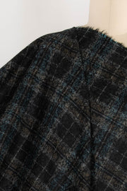 Inky Lagoon Plaid Italian Wool Woven
