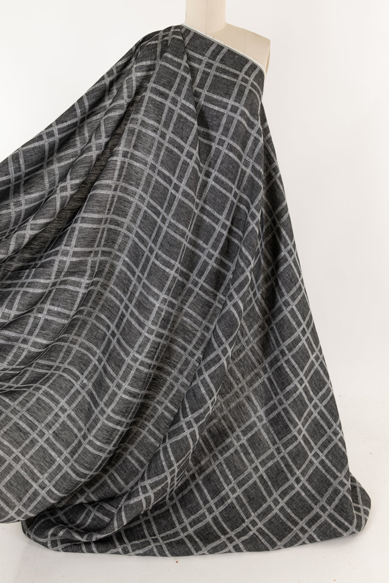 Iron Black Plaid Linen Woven