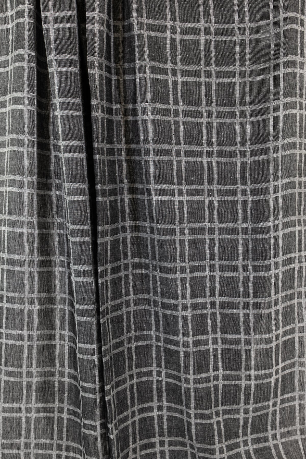 Iron Black Plaid Linen Woven