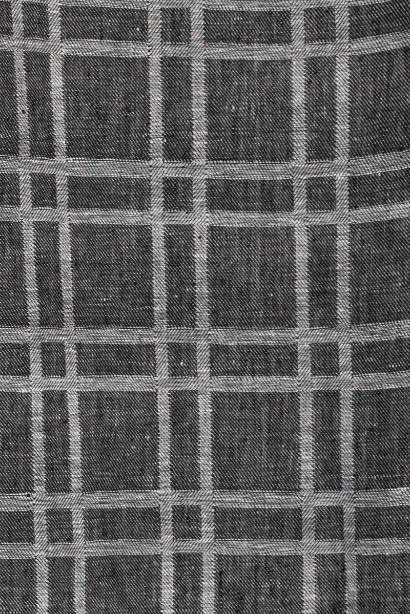 Iron Black Plaid Linen Woven