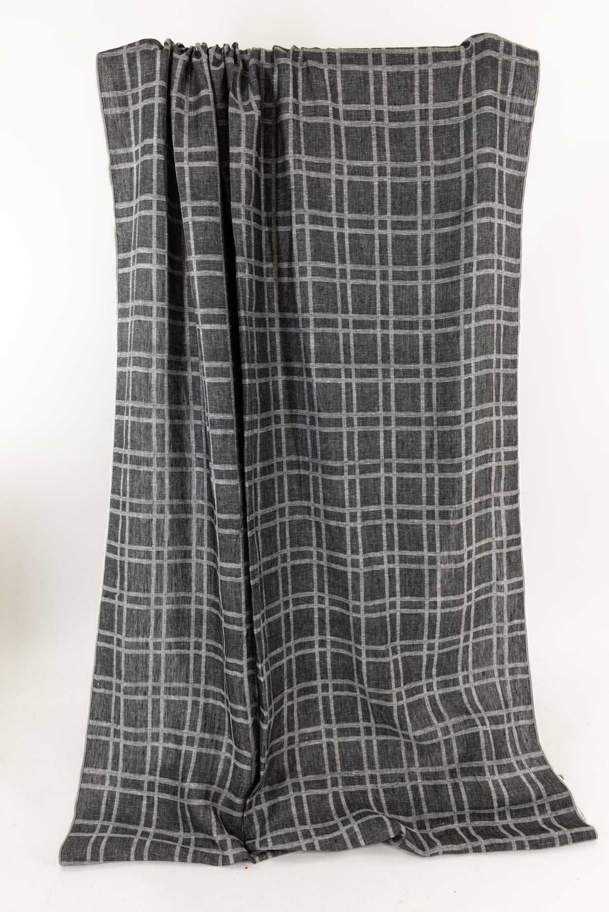 Iron Black Plaid Linen Woven