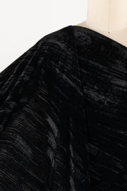 Jet Black Crushed Velvet Woven
