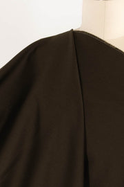 Khaki Green Wool Gabardine Woven