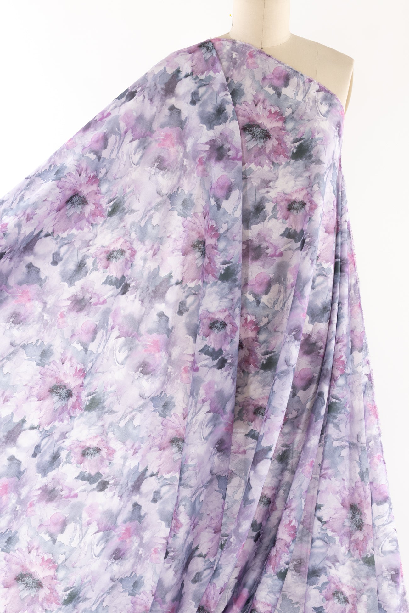 Lavender Dahlias Cotton Woven