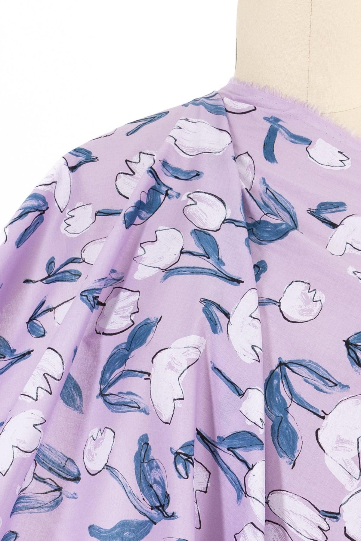 Lavender Tulips Japanese Cotton Woven - Marcy Tilton Fabrics