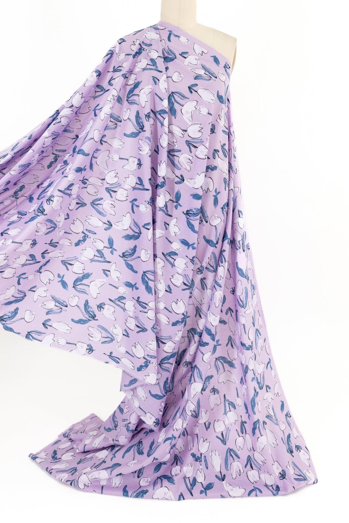 Lavender Tulips Japanese Cotton Woven - Marcy Tilton Fabrics