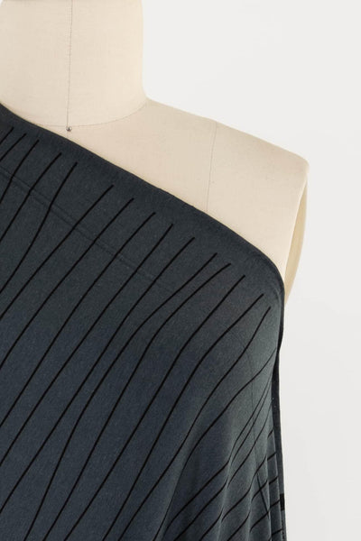 Lead Gray Wavy Stripes USA Knit - Marcy Tilton Fabrics