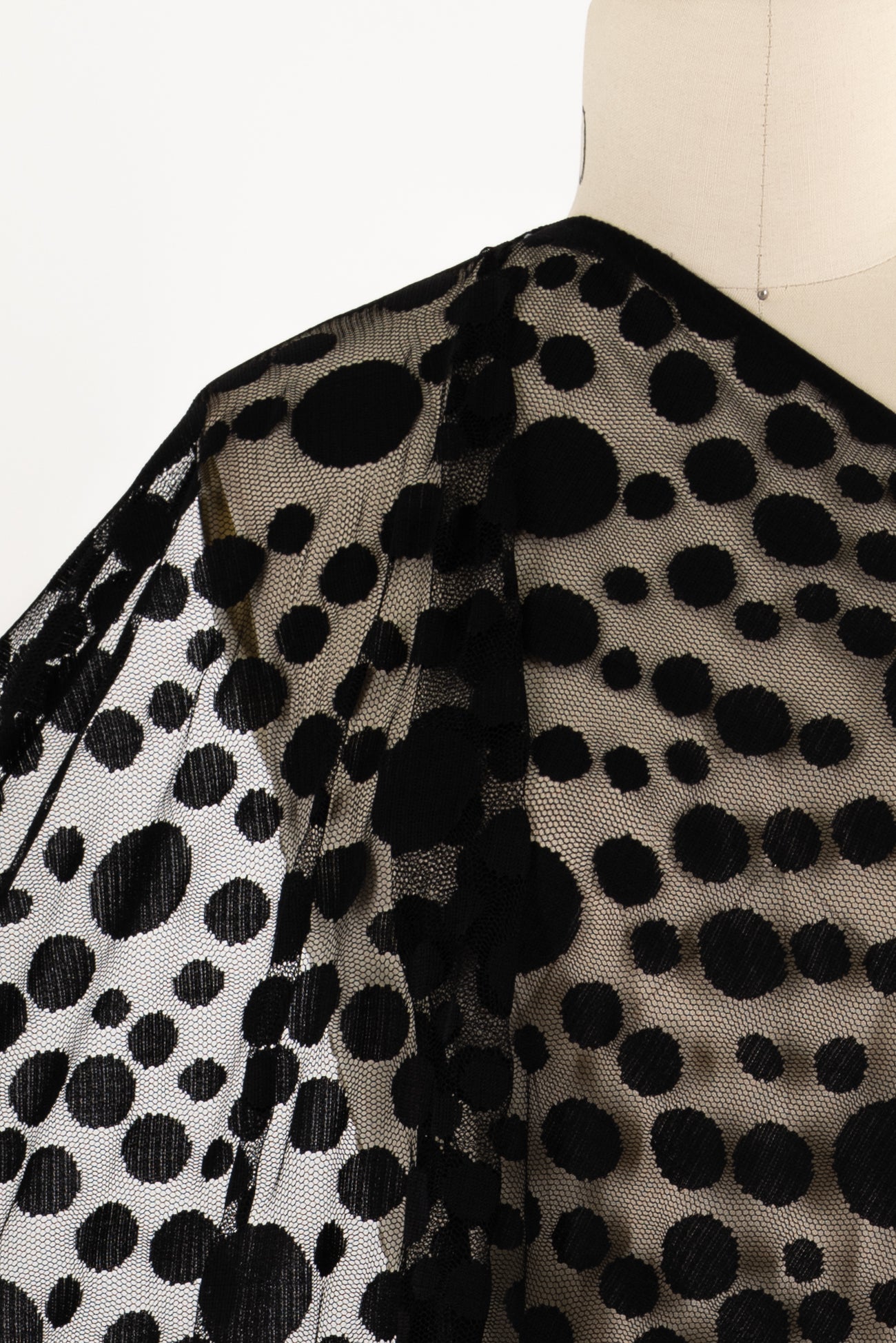 Black Ball Dots Mesh Knit