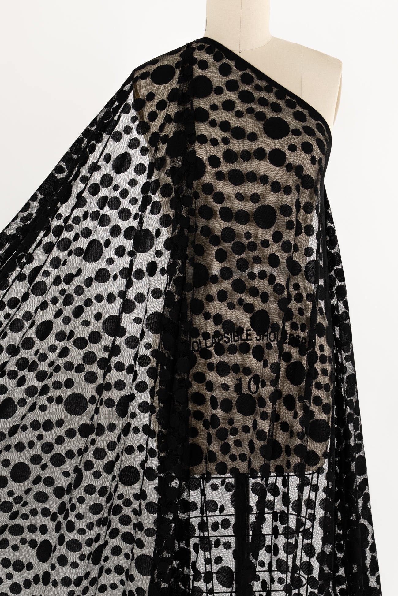 Black Ball Dots Mesh Knit