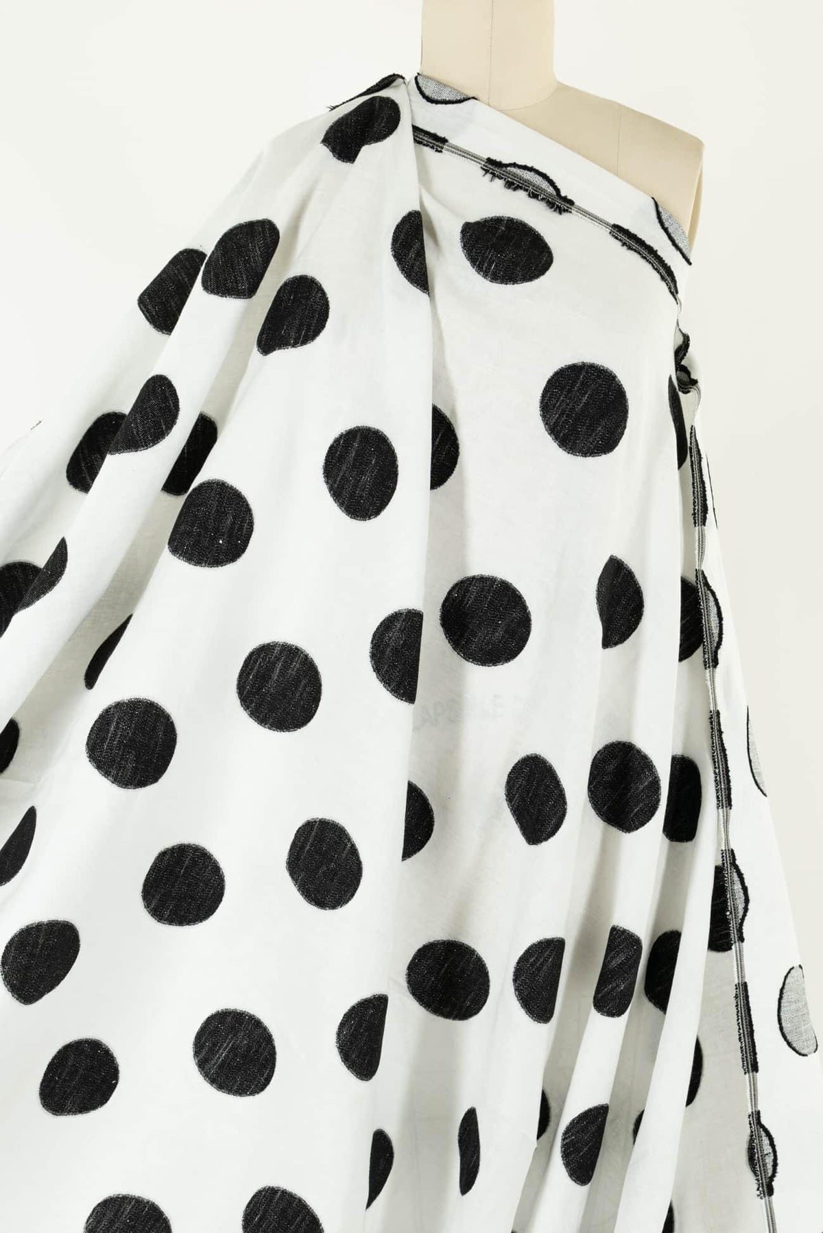 Licorice Dots Linen Jacquard Woven - Marcy Tilton Fabrics