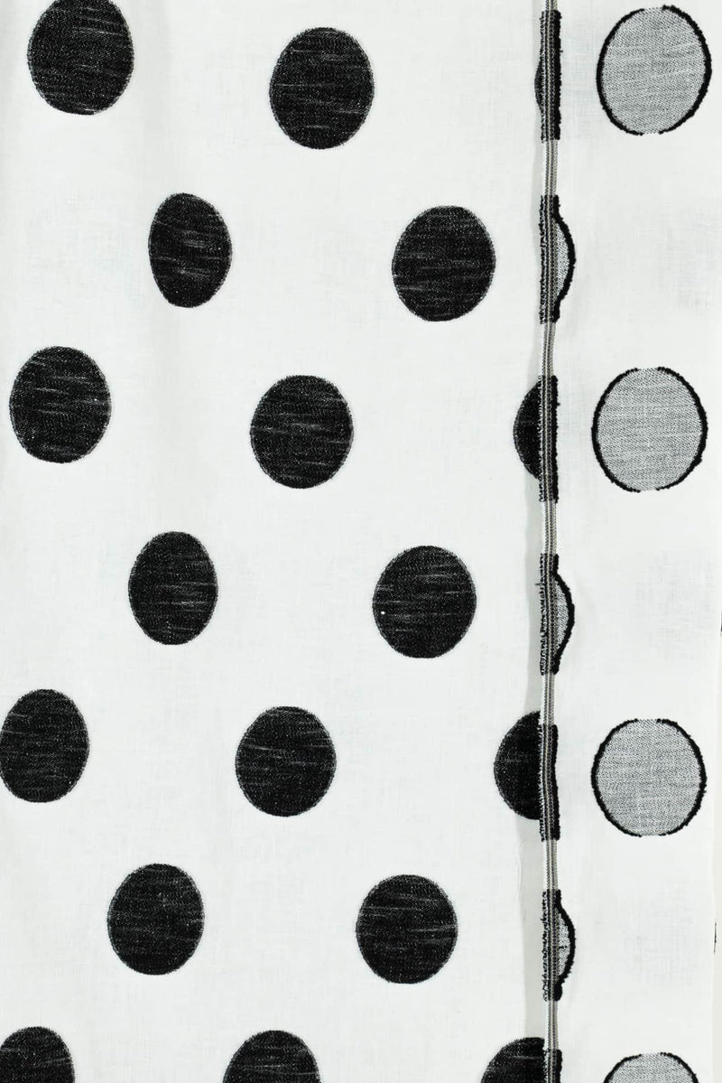 Licorice Dots Linen Jacquard Woven