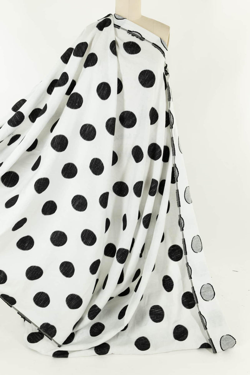 Licorice Dots Linen Jacquard Woven - Marcy Tilton Fabrics