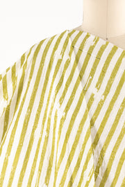 Lime Ricky Stripes Rayon Woven