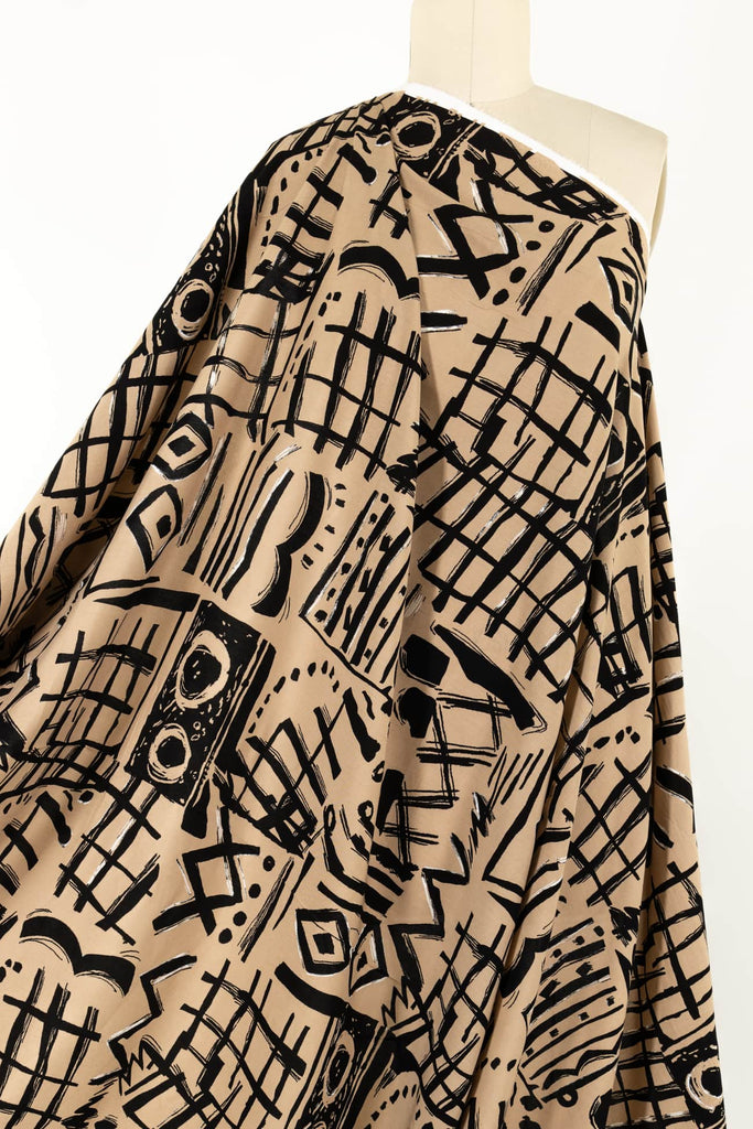 Ethno Scribble Rayon Woven - Marcy Tilton Fabrics