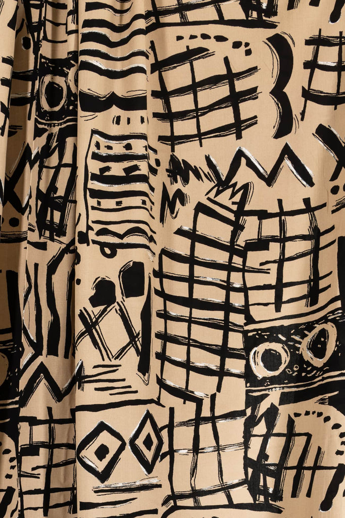 Ethno Scribble Rayon Woven - Marcy Tilton Fabrics